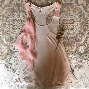 Relaxed Racerback Ribbon Trim Tank